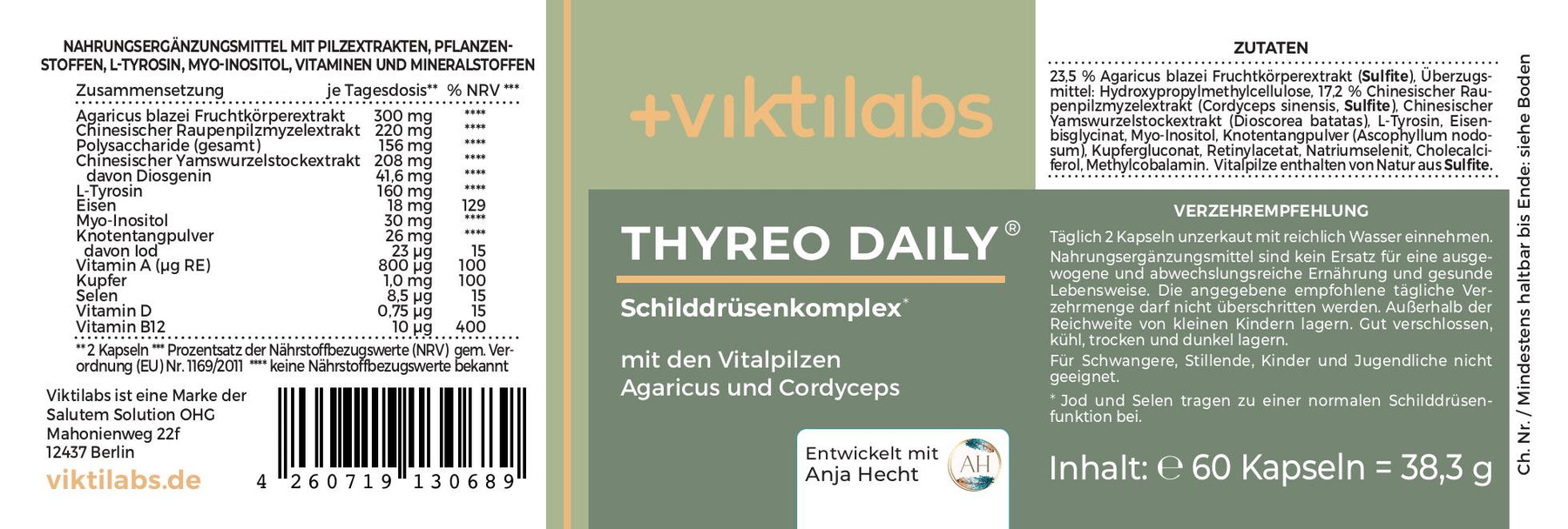 Thyreo Daily: With yam root, L-tyrosine, iron + copper