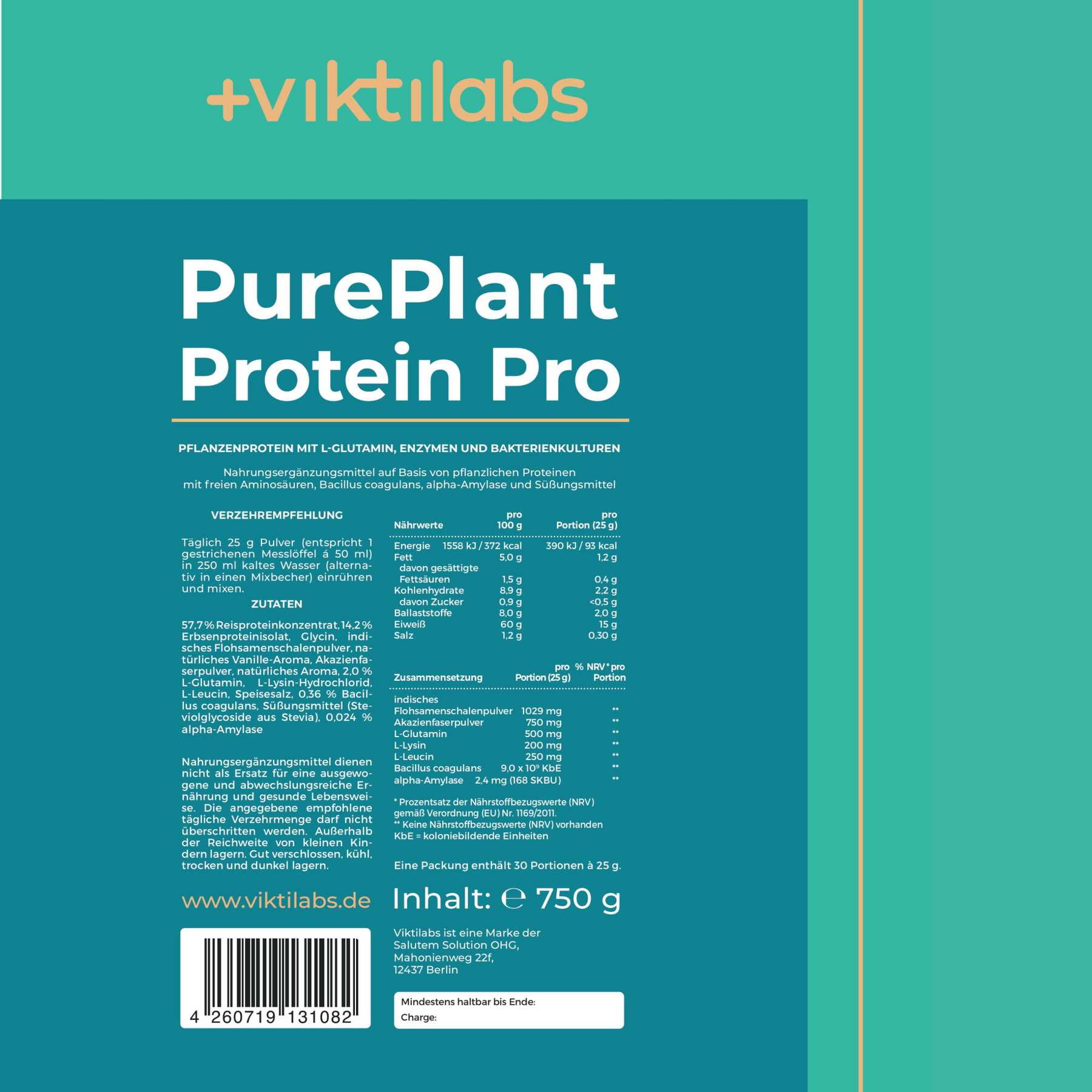PurePlant Protein Pro: Plant-based protein with digestive enzymes and L-glutamine
