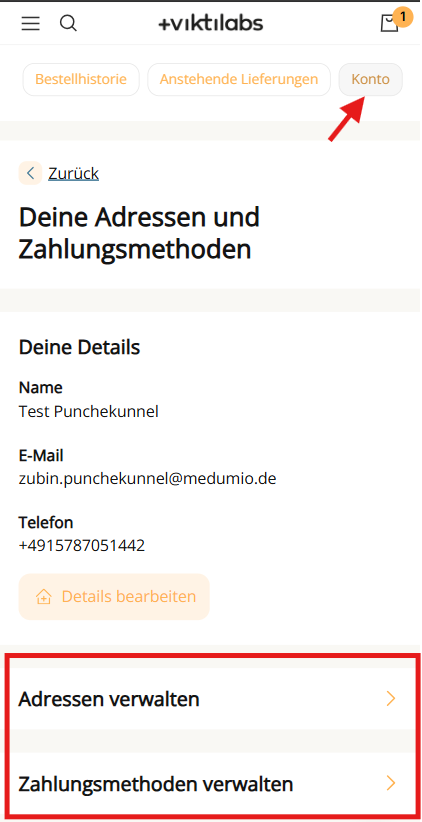 Meine Adresse oder Zahlung hat sich geändert