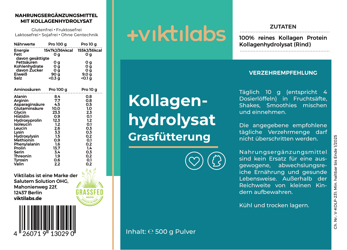 12 Packungen Kollagen aus Grasfütterung á 500g