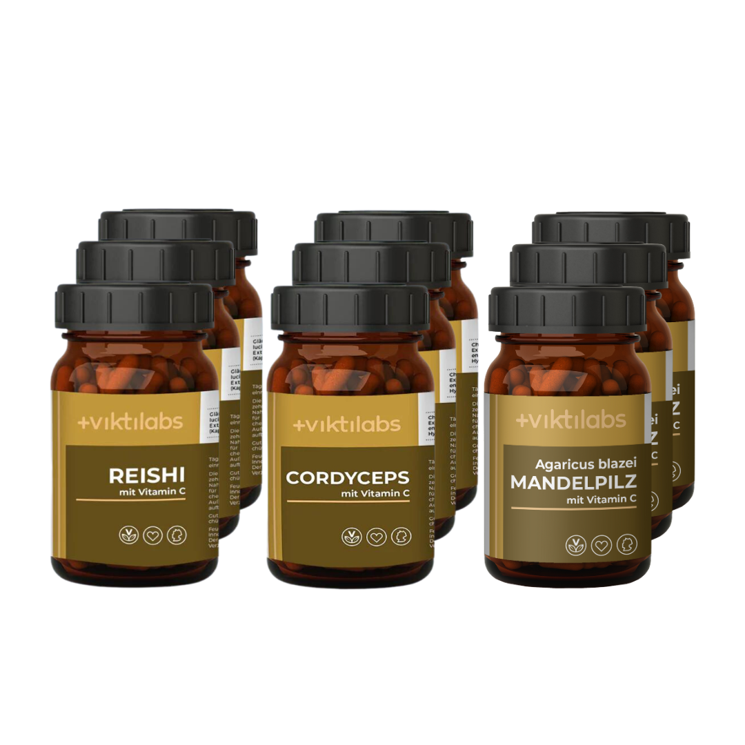 Paquete oferta 9 pack de setas medicinales - Reishi, Cordyceps, Seta de almendra (67,01 € por set- Ahorra 15,92 %)