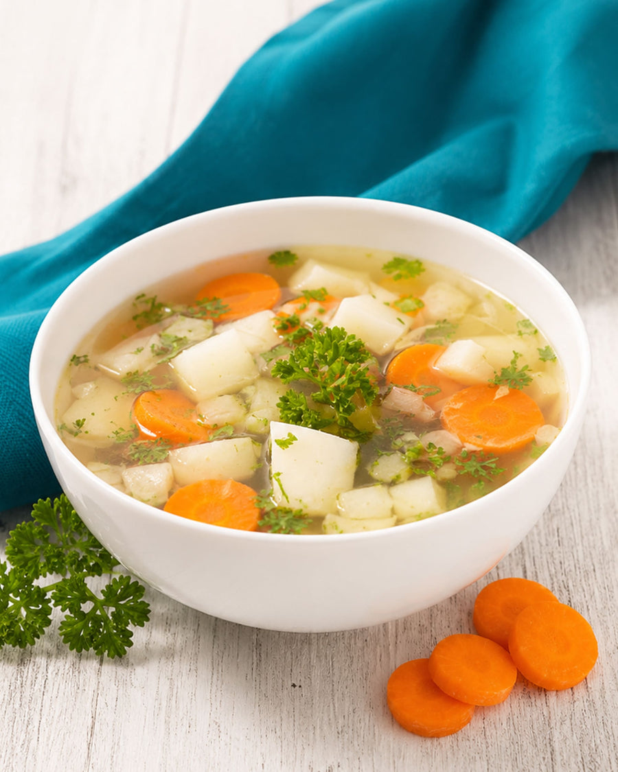 In Suppe oder Brühe