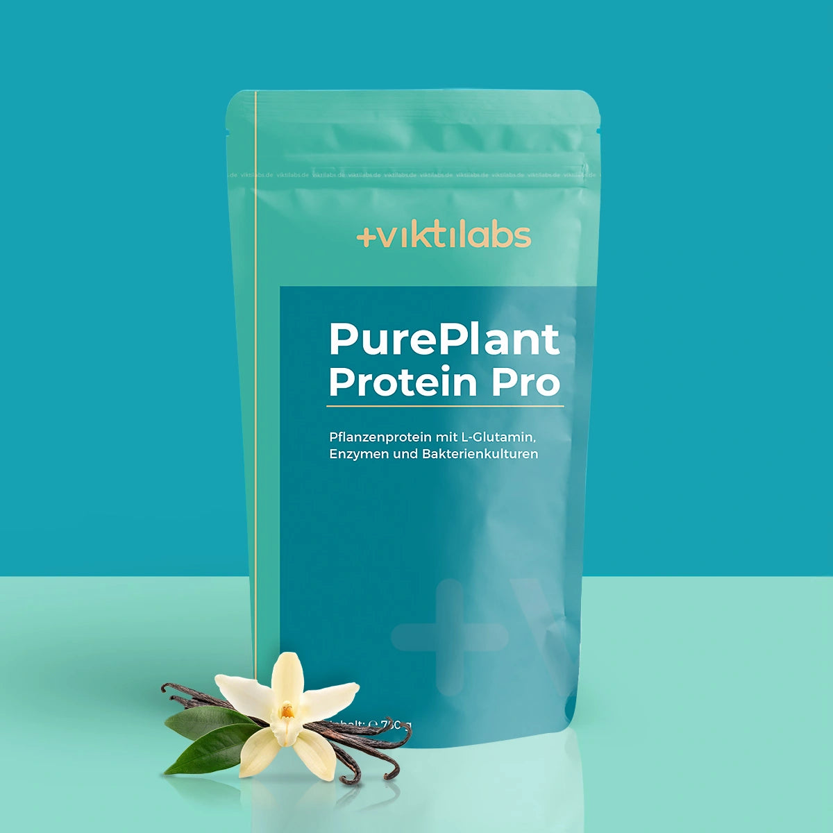 PurePlant Protein Pro Vanille: Reis- & Erbsenprotein mit Flohsamenschalen, Akazienfaser, L-Glutamin & Enzymen