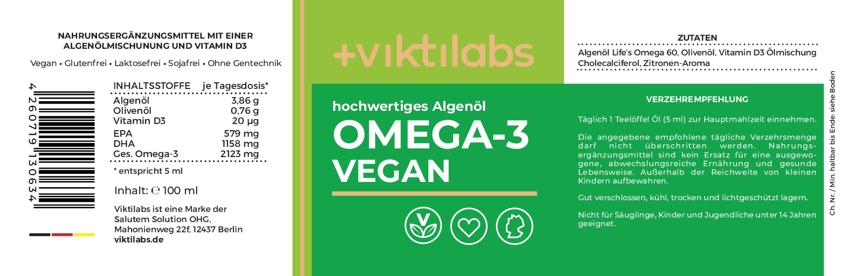 Bestellkampagne für Omega-3 Vegan mit Algenöl - 100 ml